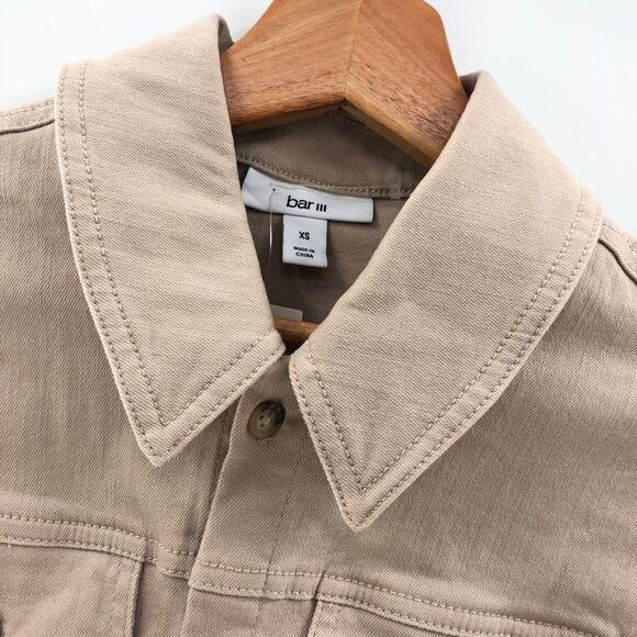 Bar III Ruched-Sleeve Jacket Naturally Nude XS‎ - Picture 2 of 8